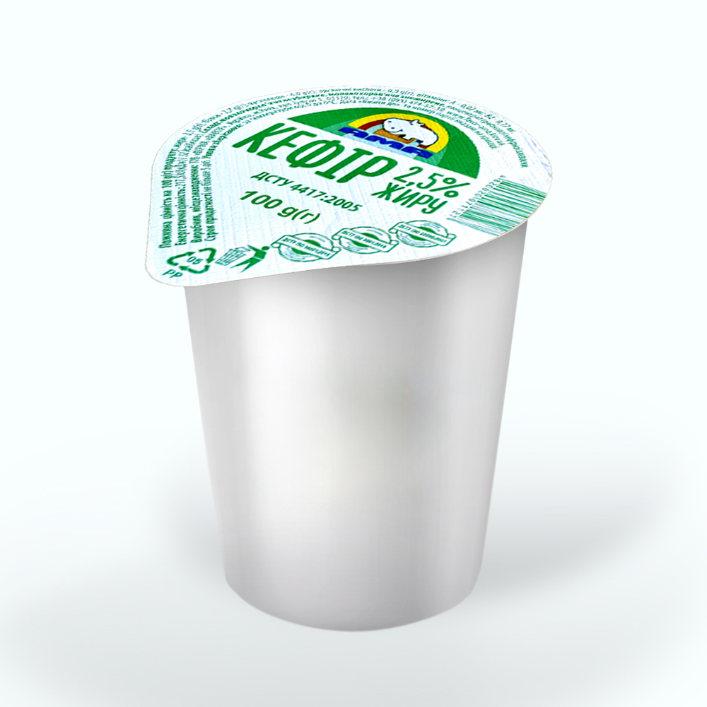 Кефір 2,5% жиру, ТМ "АМА" , стакан 100 г